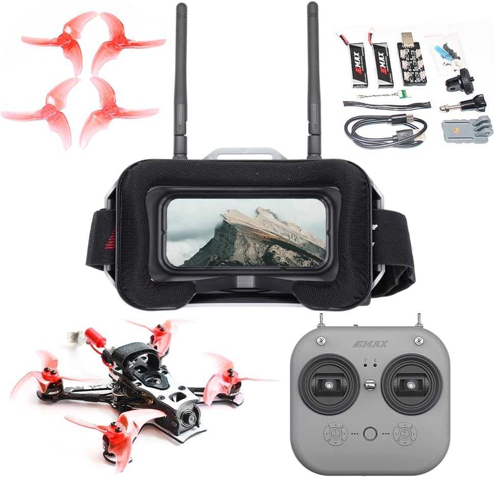 Tinyhawk 3 Freestyle PLUS+ RTF Kit Ready To Fly ELRS Analog FPV Drone Mini Racing Quadcopter Durable Carbon FIber Frame with Controller and Goggles for Beginners