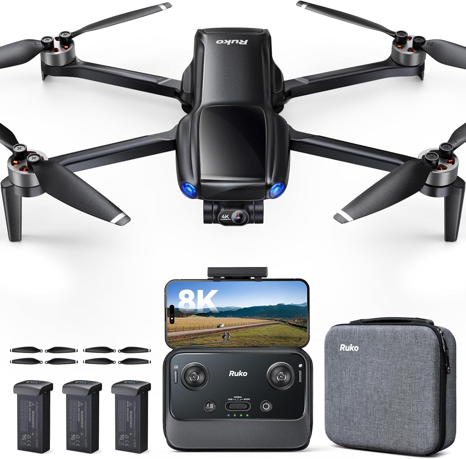 2K Drone with Camera for Adults &amp; Beginners, Mini Drone with 2 Batteries
