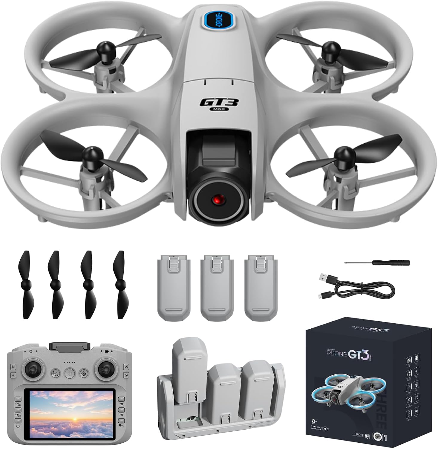 FPV Drone with HD Camera Sceen Remote Controller, Optical Flow Positioning & Intelligent Obstacle Avoidance Mini RC Quadcopter Beginner-Friendly Indoor Outdoor Aerial Photography Mini Drone for Adults Beginners