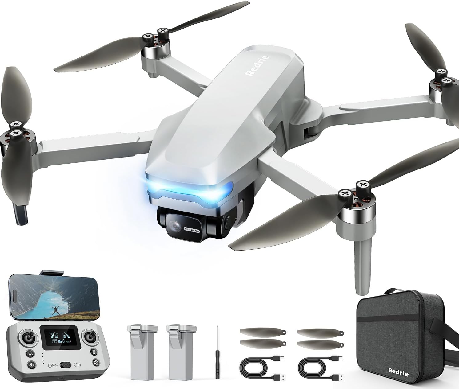Drone with 1080P Camera, Foldable Remote Control Quadcopter for Adults Beginners, Mini Drone with Stable Hover, Waypoint Fly, 3D Flips, One Key Start, 2 Batteries, Easy to Fly Indoors & Outdoors