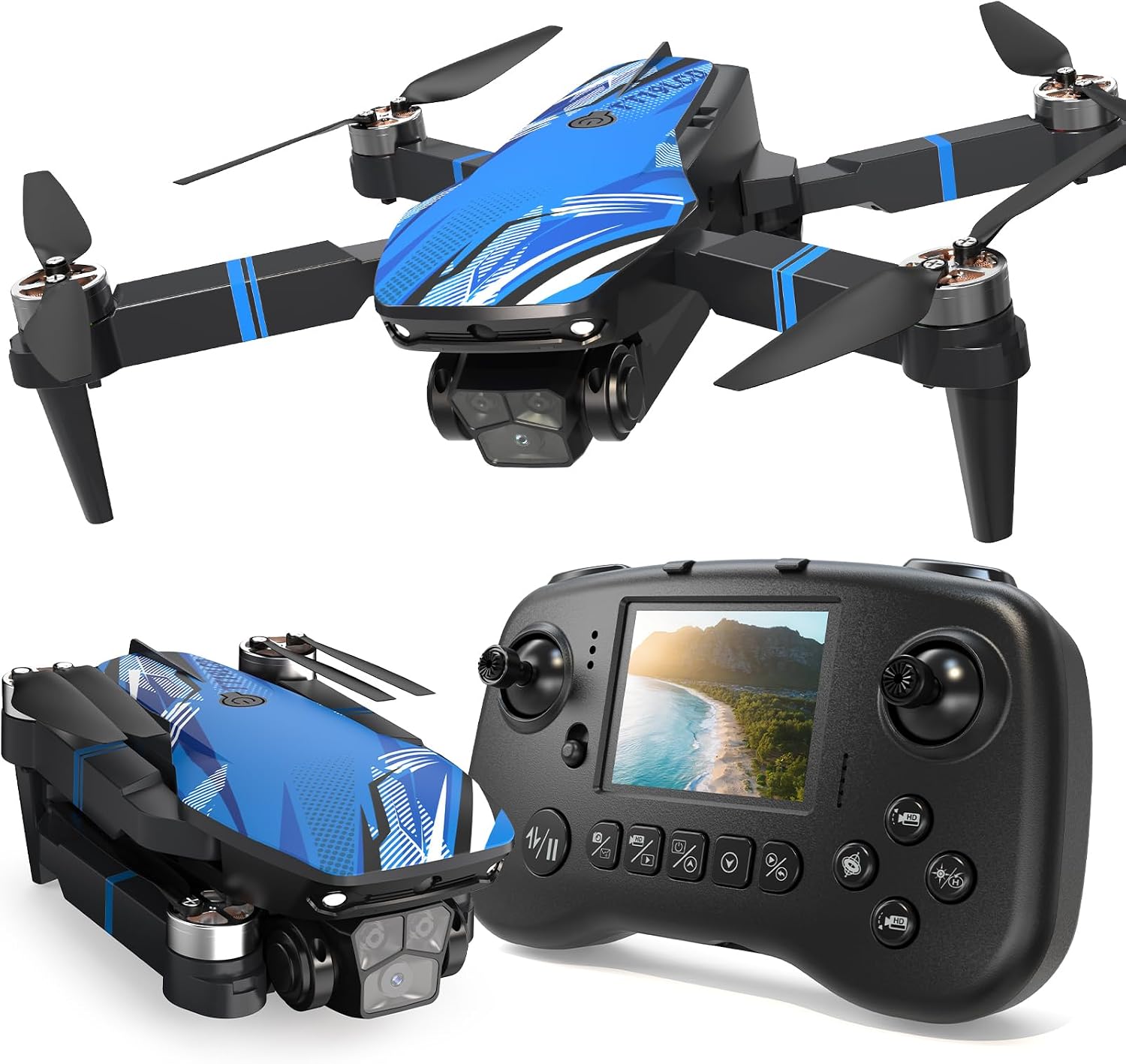 Drone with Camera for Adults LCD Screen FPV Live Video