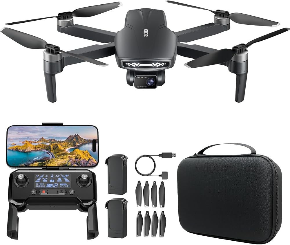 GPS Drone with Camera for Adults 4K, Brushless Motor, Optical Positioning, 5G FPV Video Transmission, Auto Return, Follow Me, 120 degree FOV Camera, 2 Batteries, Under 249g