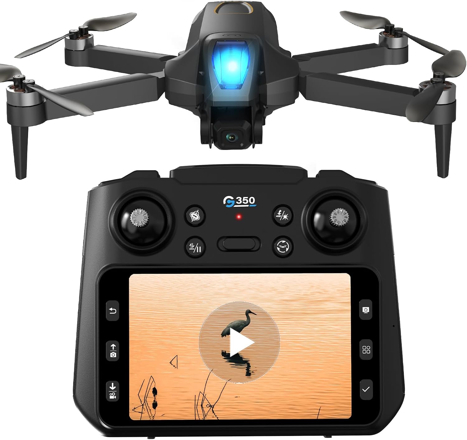 Drone with 1080P Camera 4.5 inch LCD Screen Remote, FPV RC Drones for Adults