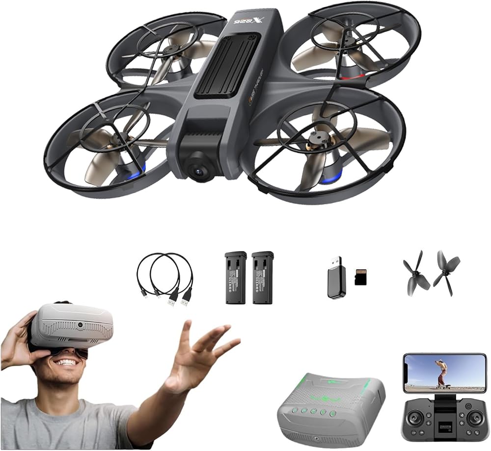 VR FPV Drones with HD Camera and VR Goggles Kit, Brushless Drone for Adults